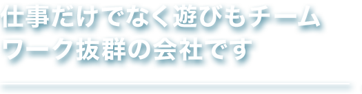 仕事だけでなく遊びもチーム ワーク抜群の会社です
